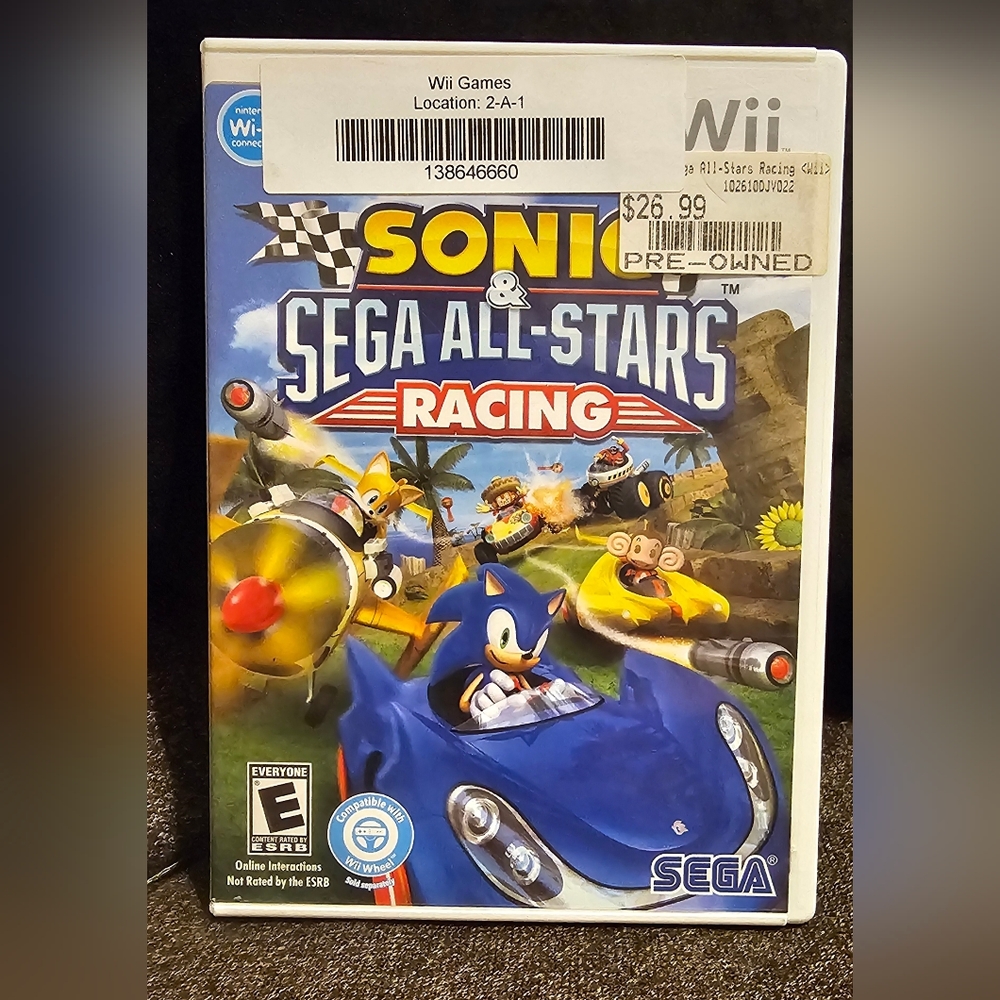 Nintendo Wii Sonic Sega All-stars Racing